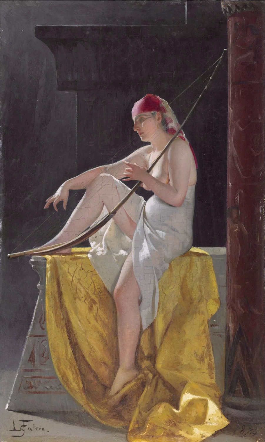 Donna egiziana con arpa